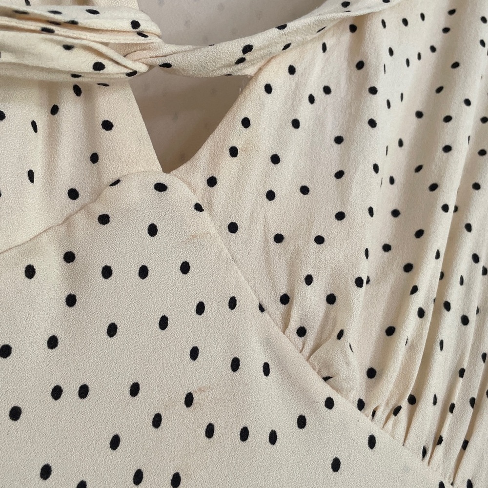 Reformation Tyra Polka Dot Short Sleeve Midi Dress size 8 - Picture 4 of 4